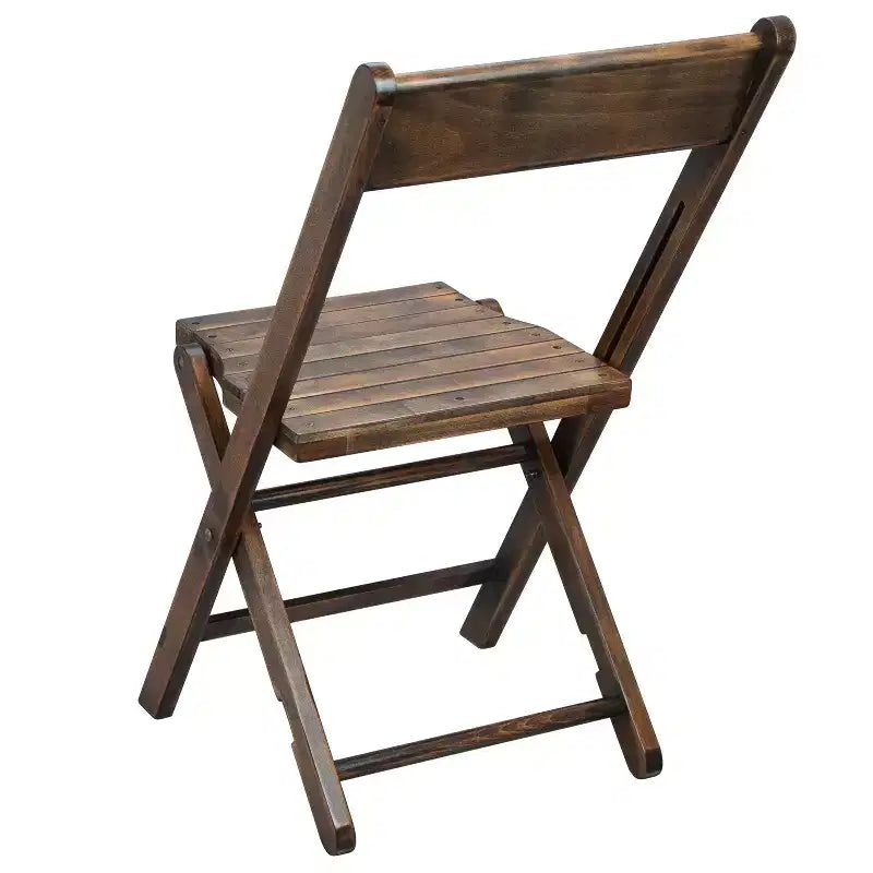 Chaise de mariage pliante en bois à lattes - Chaise d'événement - Noir antique,
