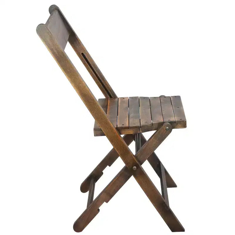 Chaise de mariage pliante en bois à lattes - Chaise d'événement - Noir antique,