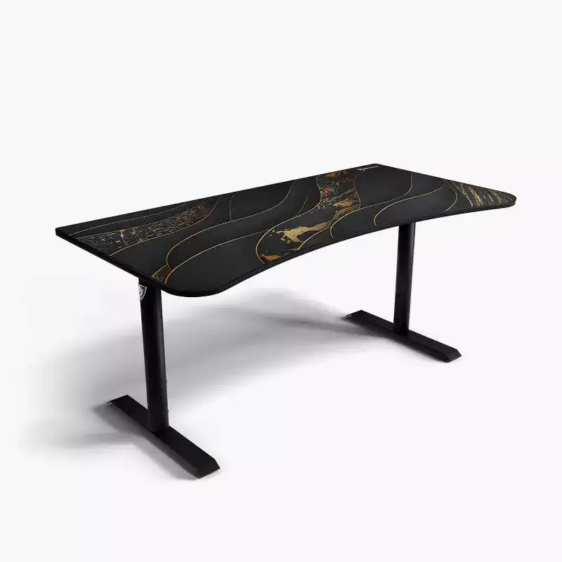 Tapis de souris lavable pour bureau de jeu incurvé ultralarge et 3 découpes personnalisées pour support d'écran avec gestion des câbles
