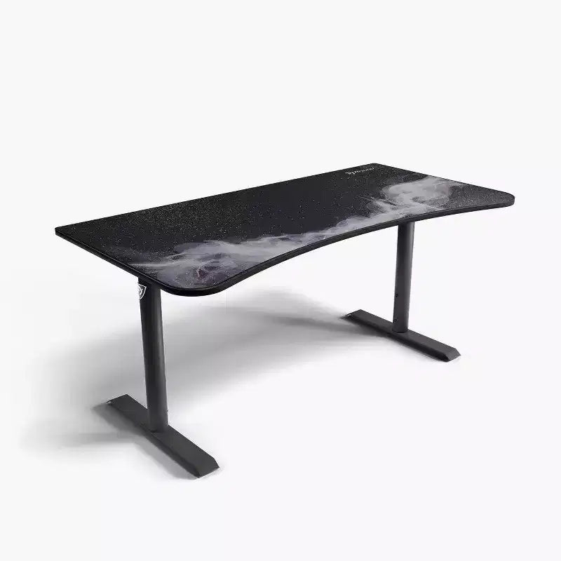 Tapis de souris lavable pour bureau de jeu incurvé ultralarge et 3 découpes personnalisées pour support d'écran avec gestion des câbles