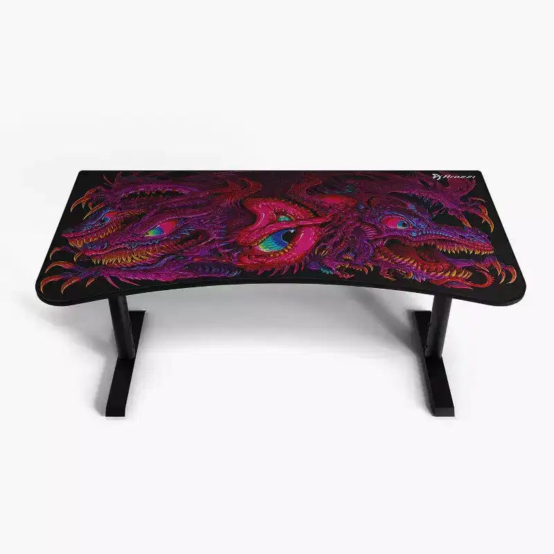 Tapis de souris lavable pour bureau de jeu incurvé ultralarge et 3 découpes personnalisées pour support d'écran avec gestion des câbles
